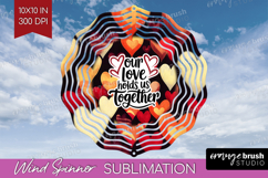 Family Quote Wind Spinner Sublimation PNG - Heart Round Product Image 1