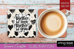 Family Quote Square Coaster - Heart Coaster PNG Sublimation Product Image 1