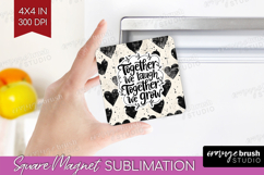 Family Quote Magnet Sublimation - Heart Square Magnet PNG Product Image 1
