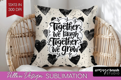 Family Quote Pillow Sublimation - Heart Pillow Cover PNG Product Image 1