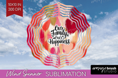 Family Quote Wind Spinner Sublimation PNG - Heart Round Product Image 1