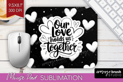 Family Quote Mouse Pad Sublimation - Heart Mousepad PNG Product Image 1