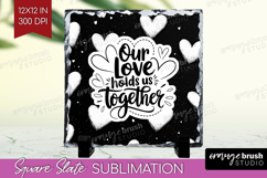 Family Quote Slate PNG - Heart Square Slate Sublimation Product Image 1