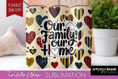 Family Quote Tumbler Wrap - Heart Tumbler PNG Sublimation Product Image 1