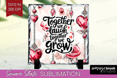 Family Quote Slate PNG - Heart Square Slate Sublimation Product Image 1