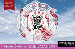 Family Quote Wind Spinner Sublimation PNG - Heart Round Product Image 1