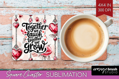 Family Quote Square Coaster - Heart Coaster PNG Sublimation Product Image 1