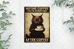 Vintage Black Cat Sublimation Clipart Product Image 1