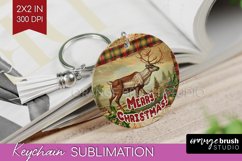 Vintage Christmas Keychain PNG - Xmas Keychain Sublimation Product Image 1