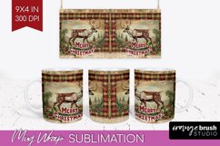 Vintage Christmas Mug Wrap - Retro Xmas 15Oz Mug Sublimation Product Image 1