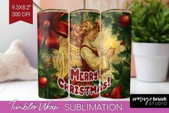 Vintage Christmas Tumbler Wrap - Xmas Tumbler Sublimation Product Image 1