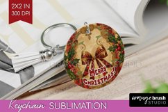 Vintage Christmas Keychain PNG - Xmas Keychain Sublimation Product Image 1