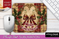 Vintage Christmas Mouse Pad Sublimation - Xmas Mousepad PNG Product Image 1