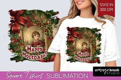 Vintage Christmas Sublimation, Xmas Square Tshirt Background Product Image 1