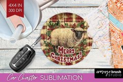 Vintage Christmas Car Coaster PNG - Xmas Coaster Sublimatoin Product Image 1