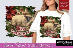 Vintage Christmas Sublimation, Xmas Square Tshirt Background Product Image 1