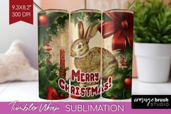 Vintage Christmas Tumbler Wrap - Xmas Tumbler Sublimation Product Image 1
