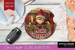 Vintage Christmas Car Coaster PNG - Xmas Coaster Sublimatoin Product Image 1