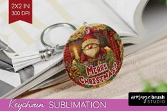 Vintage Christmas Keychain PNG - Xmas Keychain Sublimation Product Image 1