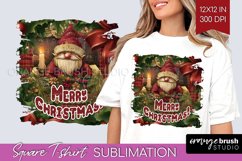 Vintage Christmas Sublimation, Xmas Square Tshirt Background Product Image 1
