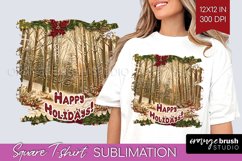 Vintage Christmas Sublimation, Xmas Square Tshirt Background Product Image 1