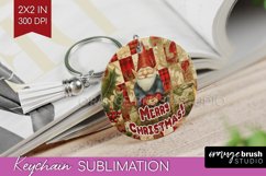 Vintage Christmas Keychain PNG - Xmas Keychain Sublimation Product Image 1