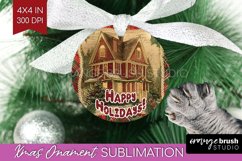 Vintage Christmas Ornament PNG - Retro Xmas Sublimation Product Image 1