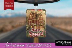 Vintage Christmas Air Freshener PNG - Xmas Car Freshener Product Image 1