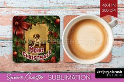 Vintage Christmas Square Coaster - Xmas Coaster Sublimation Product Image 1