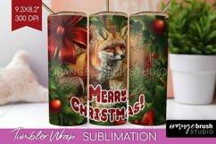 Vintage Christmas Tumbler Wrap - Xmas Tumbler Sublimation Product Image 1