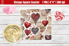 Vintage Valentine's Day| Square Coaster Sublimation Product Image 1