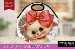 Vintage Valentines Day Lunch Bag - Retro Animal Lunch Bug Product Image 1