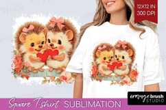 Vintage Valentines Day Square Tshirt Background - Retro PNG Product Image 1