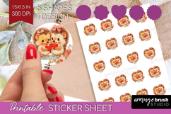 Vintage Valentines Day Round Sticker - Retro Animal Sticker Product Image 1
