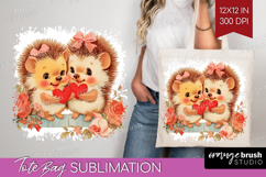 Vintage Valentines Day Tote Bag - Retro Animal Tote Bag PNG Product Image 1