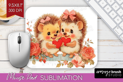 Vintage Valentines Day Mouse Pad Sublimation - Retro Animal Product Image 1