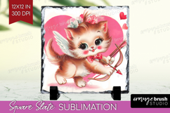 Vintage Valentines Day Slate PNG - Retro Animal Square Slate Product Image 1