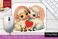Vintage Valentines Day Mouse Pad Sublimation - Retro Animal Product Image 1