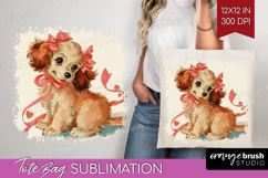 Vintage Valentines Day Tote Bag - Retro Animal Tote Bag PNG Product Image 1