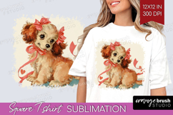 Vintage Valentines Day Square Tshirt Background - Retro PNG Product Image 1