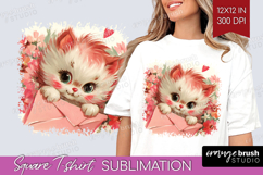 Vintage Valentines Day Square Tshirt Background - Retro PNG Product Image 1