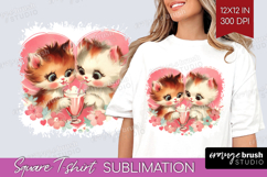 Vintage Valentines Day Square Tshirt Background - Retro PNG Product Image 1