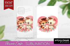 Vintage Valentines Day Phone Case PNG - Retro Animal Case Product Image 1