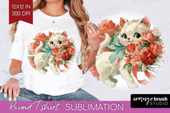 Vintage Valentines Day Round Tshirt Background - Retro PNG Product Image 1