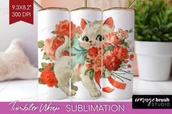 Vintage Valentines Day Tumbler Wrap - Retro Animal Tumbler Product Image 1