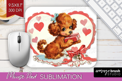 Vintage Valentines Day Mouse Pad Sublimation - Retro Animal Product Image 1