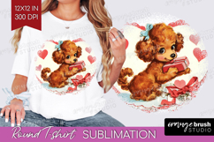 Vintage Valentines Day Round Tshirt Background - Retro PNG Product Image 1