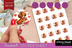 Vintage Valentines Day Round Sticker - Retro Animal Sticker Product Image 1