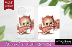 Vintage Valentines Day Phone Case PNG - Retro Animal Case Product Image 1