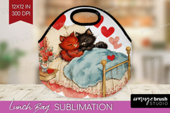 Vintage Valentines Day Lunch Bag - Retro Animal Lunch Bug Product Image 1